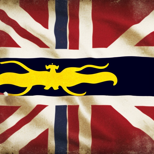 the flag of a country named Tusknen in the british isles region in europe