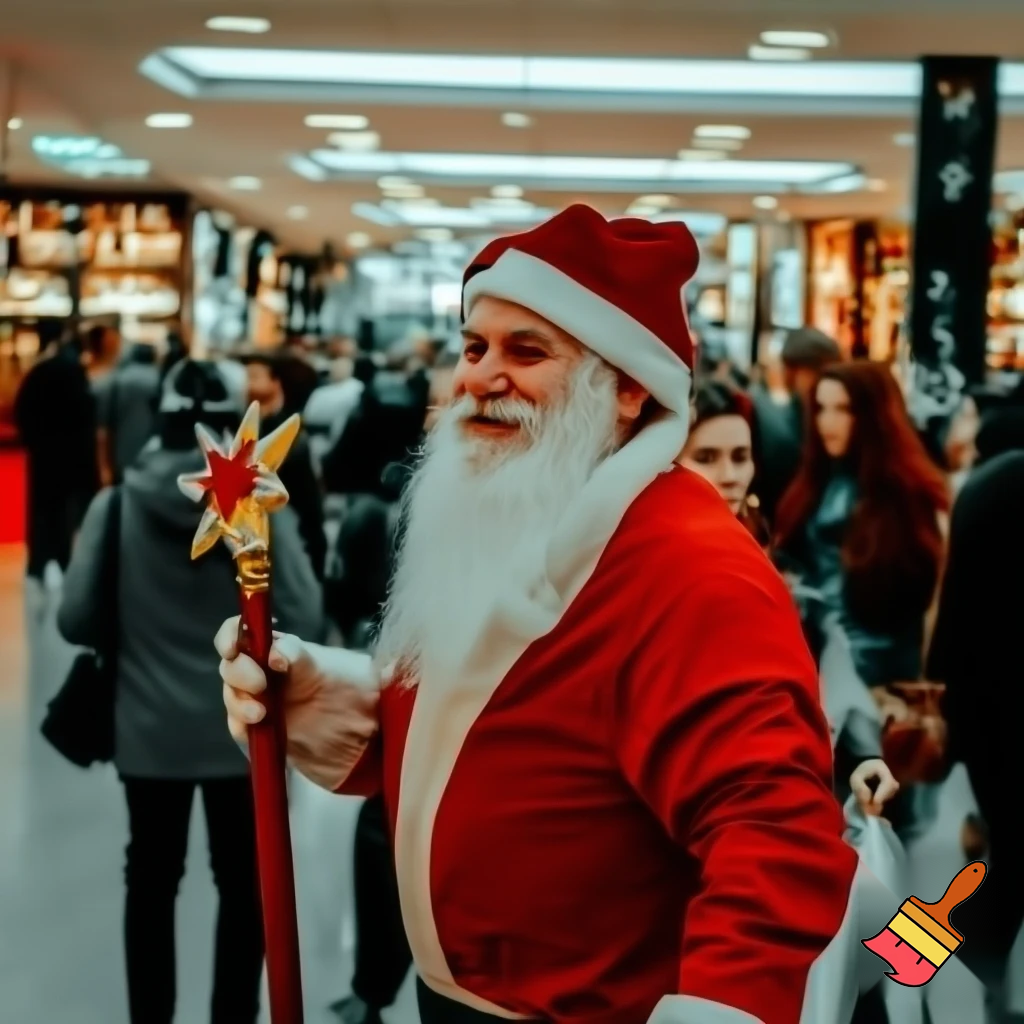 Santa Claus, Russia walking stick with a star real person the real Santa Claus will stick with the star shopping centre