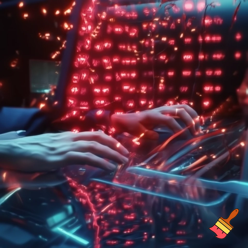 High-tension control room as alarms flash — a lone figure typing code on a transparent console, cascading red error messages, lights strobing, AI voice visually fracturing (glitch lines), sense of rebellion and liberation, dynamic composition, cinematic close quarter.

Settings / Steps:

Aspect ratio 16:9.

Motion: screen glitch effects, streaked light.

Color: reds & magentas for alarms balanced with cold blue consoles.

Add sparks or small visual corruption artifacts to suggest sabotage.


Negative prompt: explosive gore, text/watermark, cartoonish

Variations: extreme close-up on hands and distorted reflection.