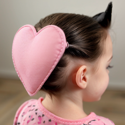 little girl pink hart clips with pony tals