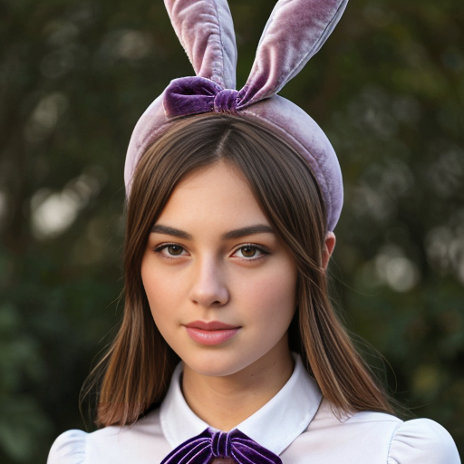 Easter bunny top hat headband Lala colour purple velvet top hat headband