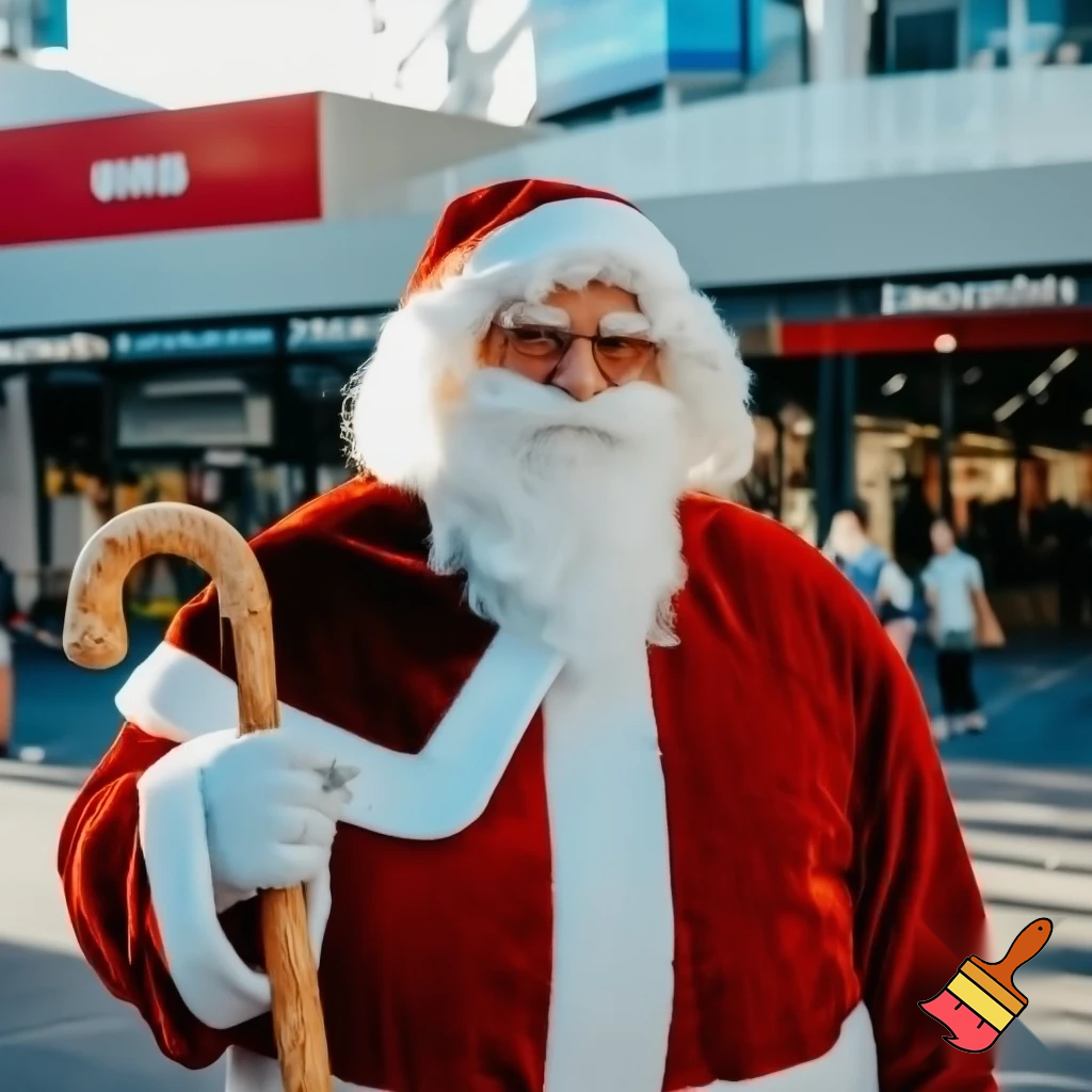Santa Claus, Russia walking stick with the start the real Santa Claus shopping Centre in Australia
A star