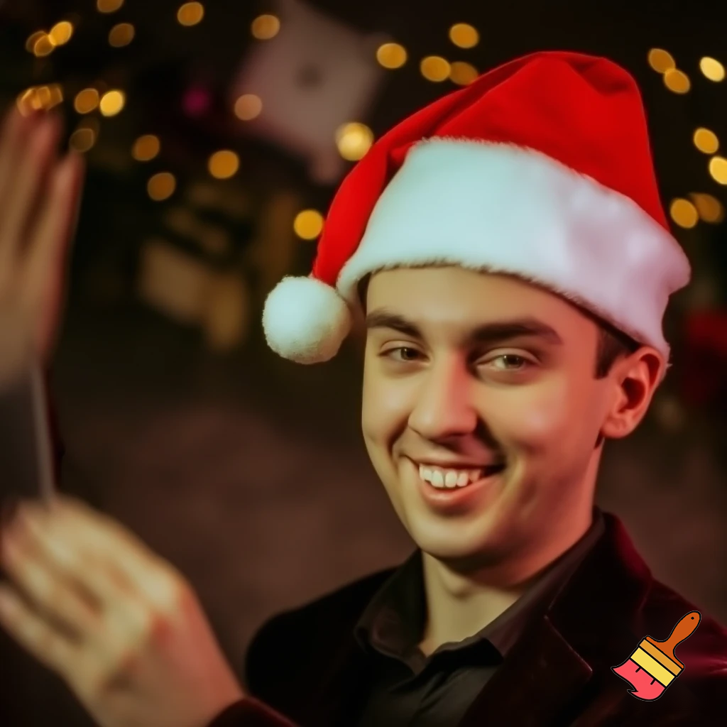 Magicians a real magician Christmas hat a happy one