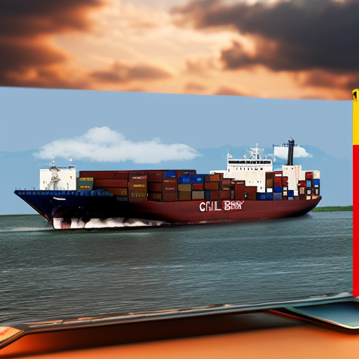 Create a realistic image of a container ship entering mobile bay. On each container is a confederate themed graphic from the civil war era.