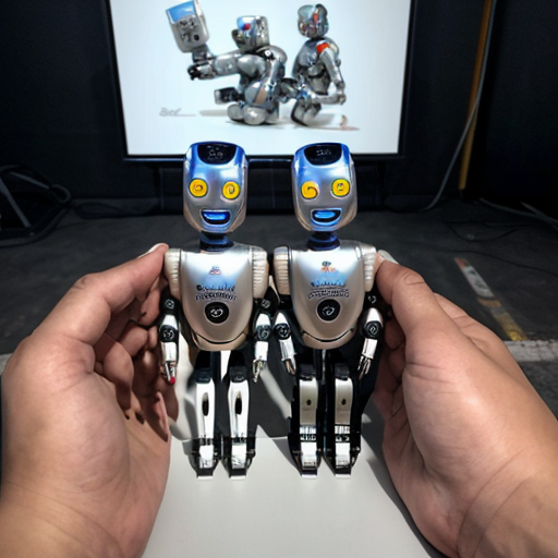 5 robots friends together
