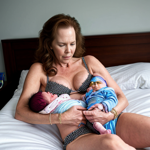 John Goodman y Elizabeth Perkins y con cute adorable baby newborn gives premature glasses con pijama slepwear bikini sensual sexy con brazalete hospital con cama con almohadas con acostados con hospital 9