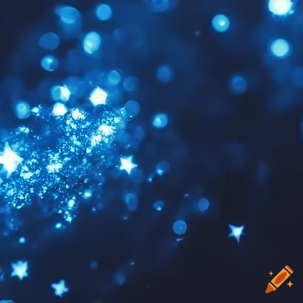 Infinity logo blue light with space background filled with twinkling stars 4K detail