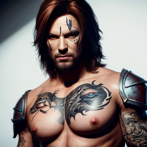 inked fantasy warrior