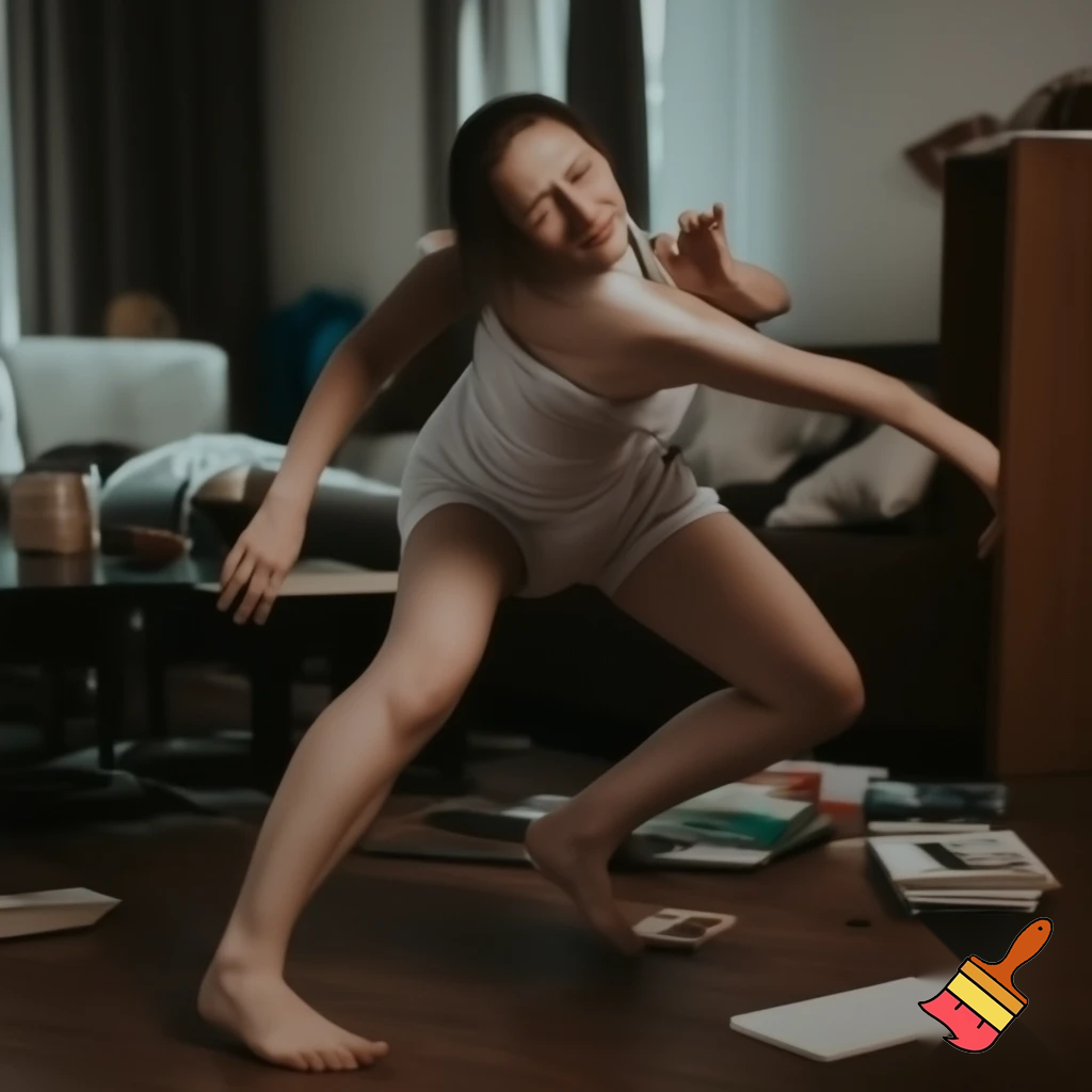 person having an epileptic seizure with objets around