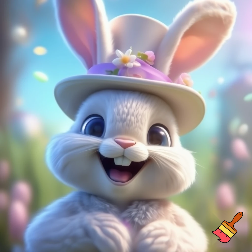 Bunny mascot costume top hat, Easter bunny mascot