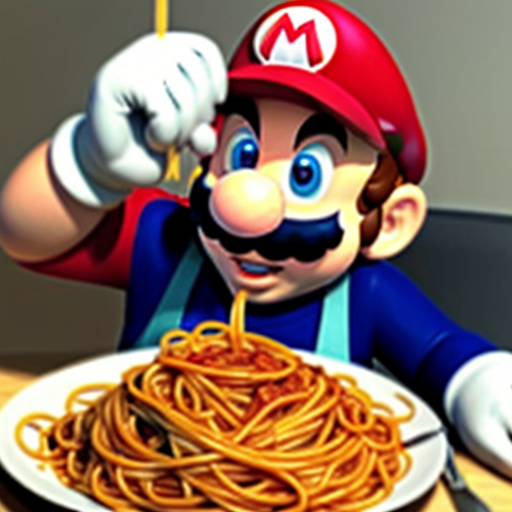 mario eating spaghetti