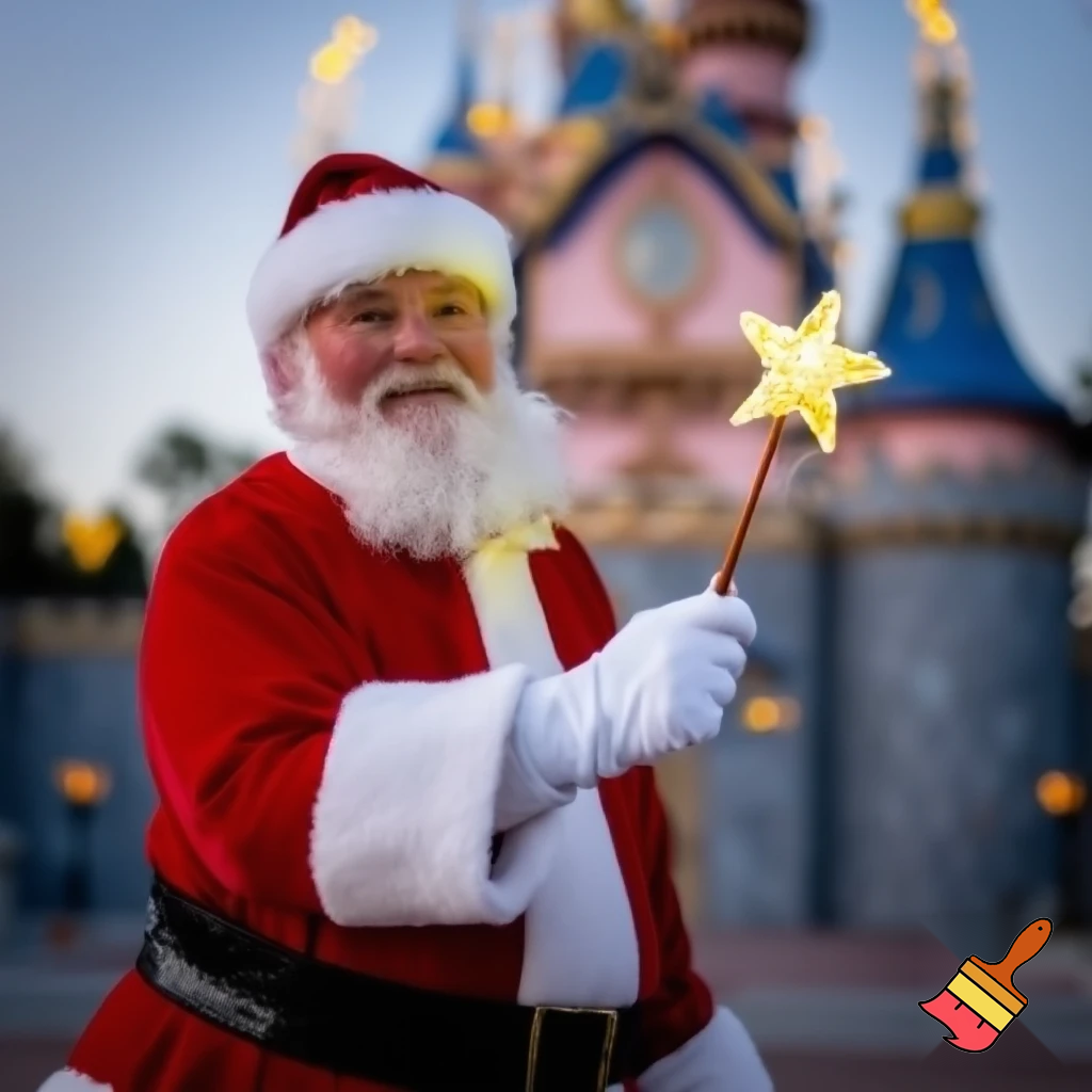 Santa Claus in Disneyland Paris Magic star wand a star💫🌟⭐️