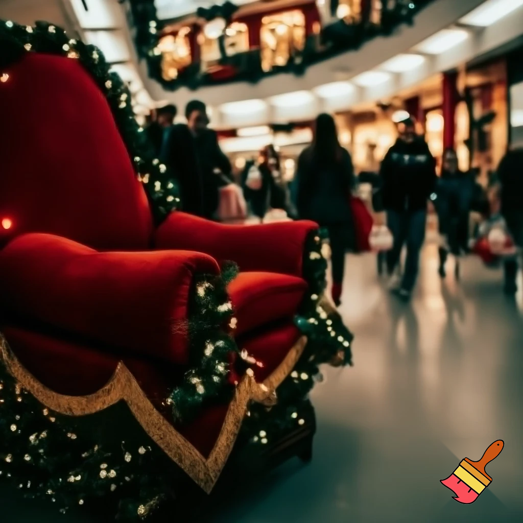 Santa Claus shopping Centre with Santa Claus chair at the shopping🎄🎄🎄🏰