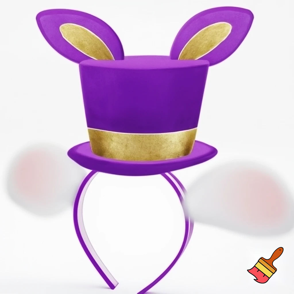 Easter top hat headband Easter bunny headband, purple and white with gold
