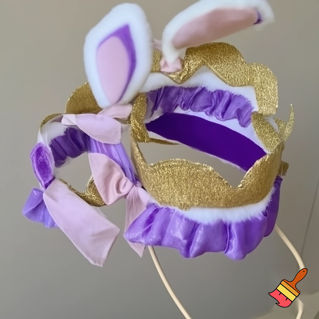 Easter top hat headband Easter bunny headband, purple and white with gold Easter top hat headband and fabric velvet and fabric velvet top head headband top hat headband