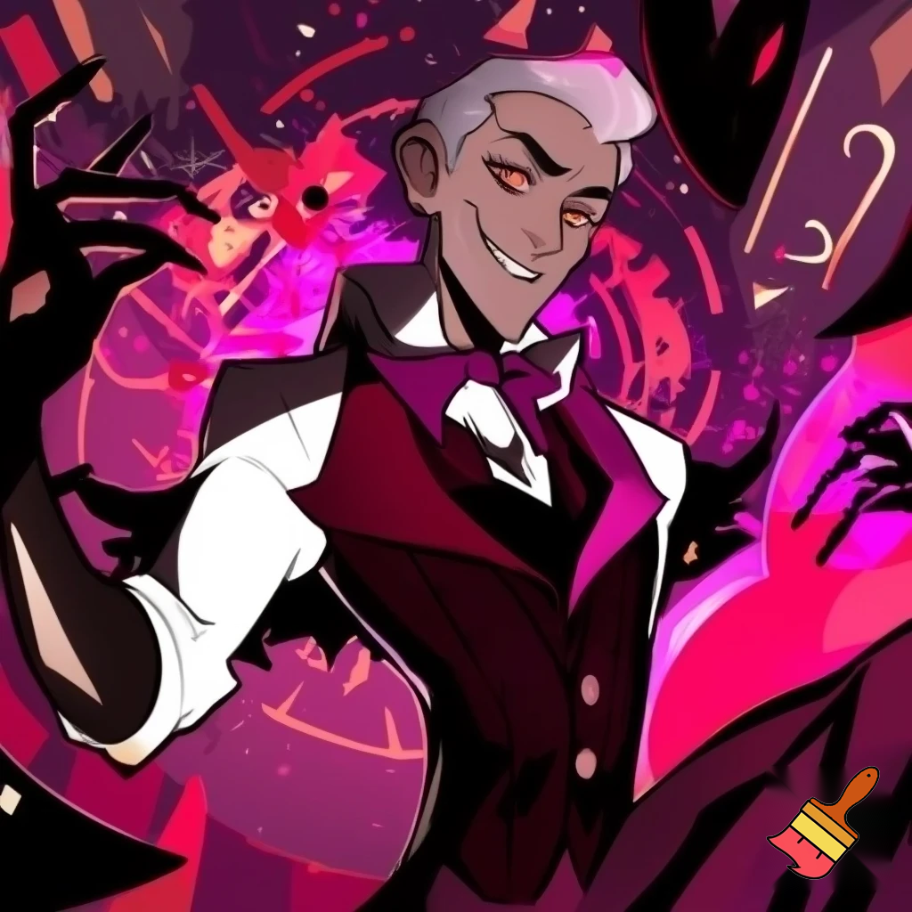 Percival from Vox Machina in the cartoon style of hazbin hotel 