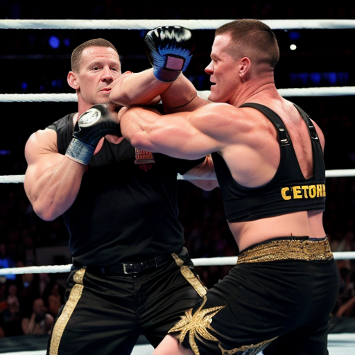 John Cena from wwe fighting Stephan Hawking