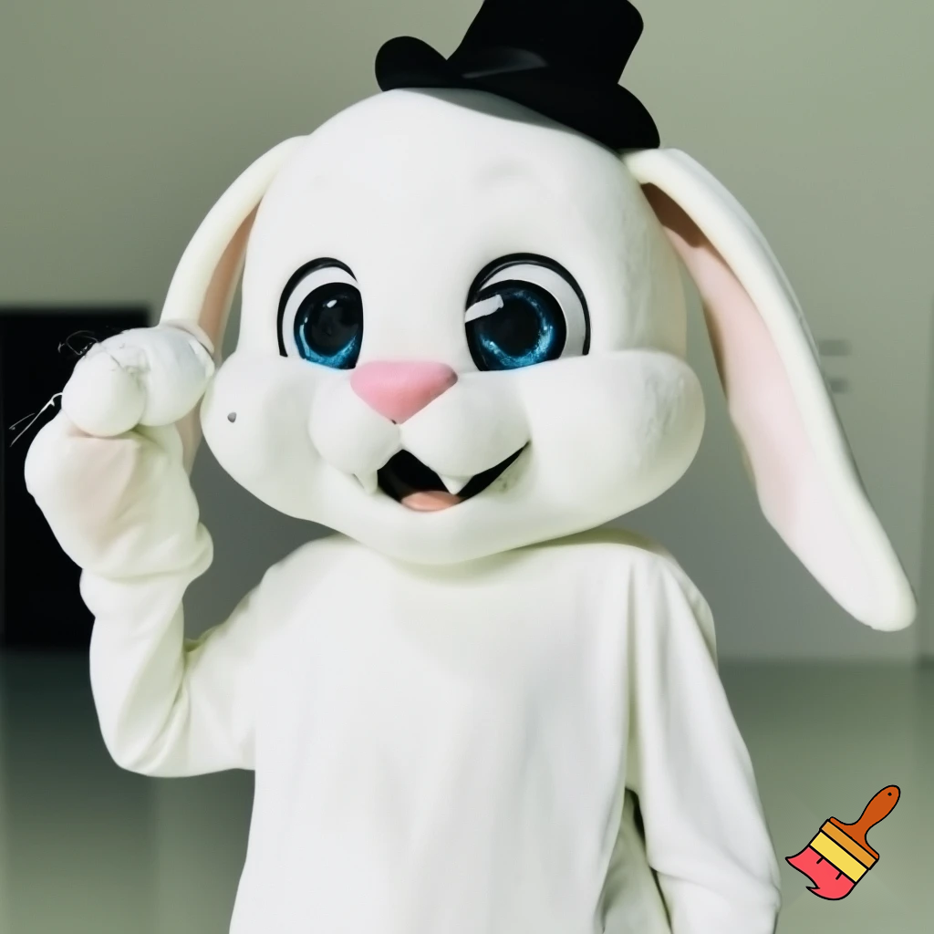 Easter bunny mascot costume top hat mascot costume magic