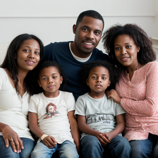 family of 6 without a wife black family