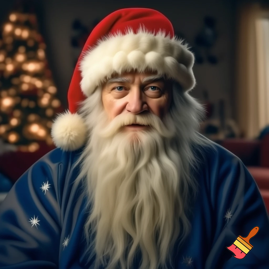 Woo wizard has Christmas hat