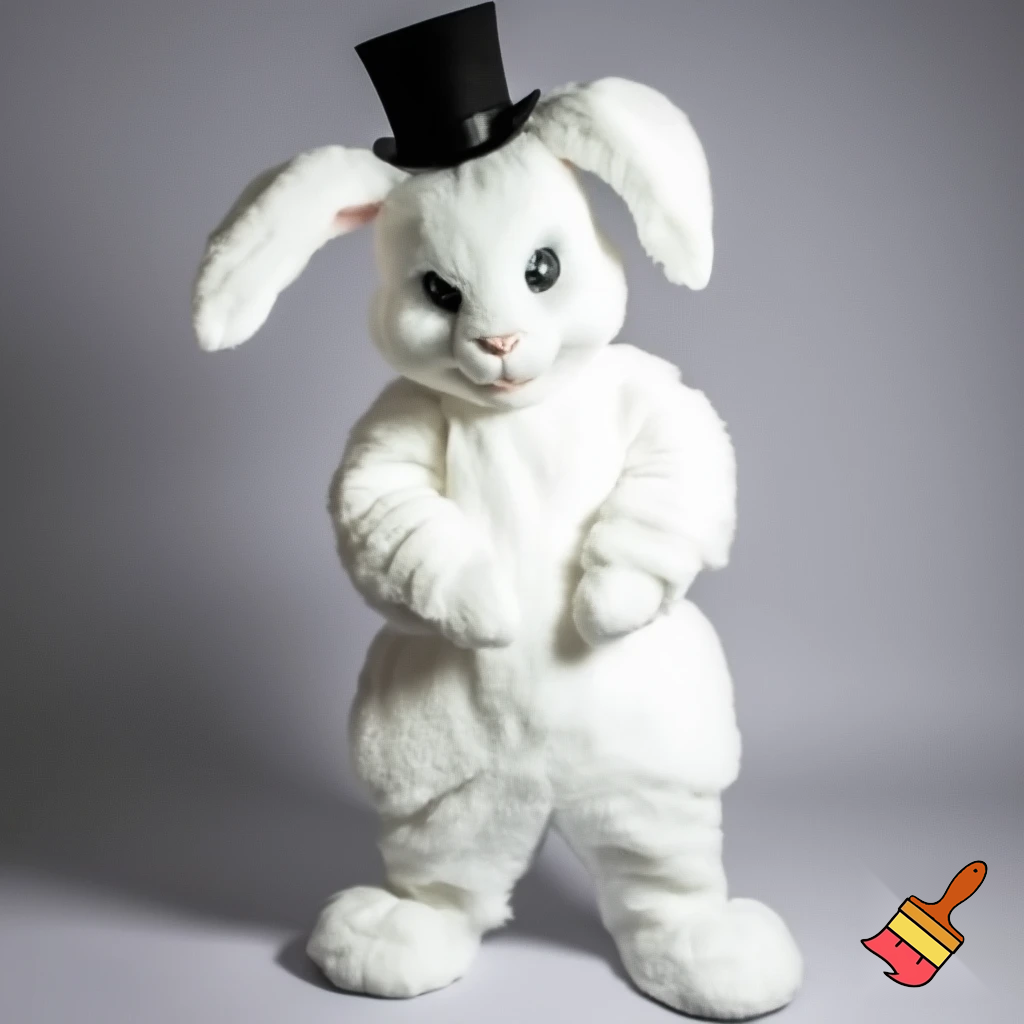 Easter bunny mascot costume top hat mascot costume