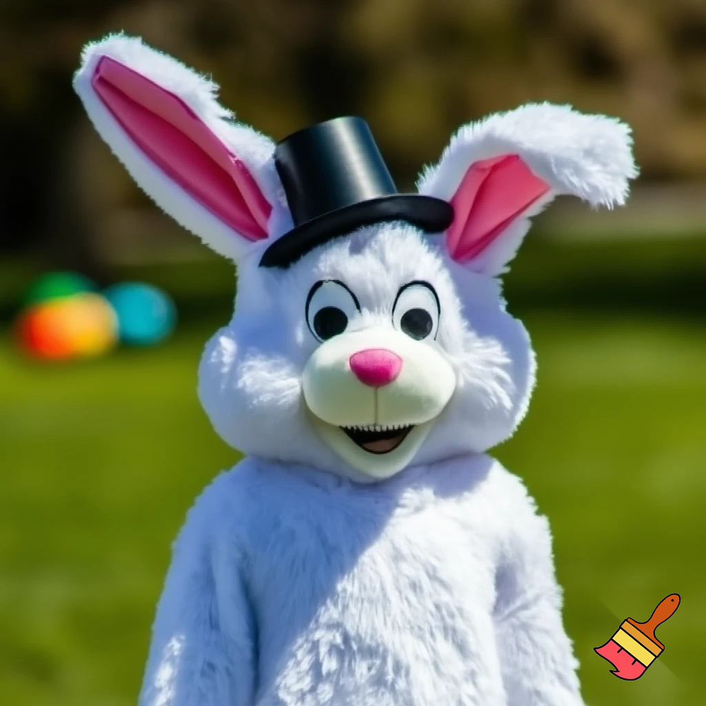 Easter bunny mascot costume top hat mascot costume