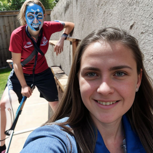 Goretzka and Vanessa at the backyard 