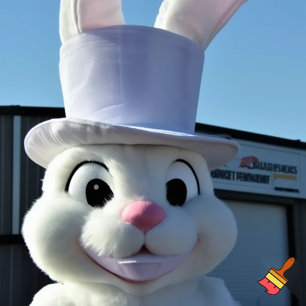 Mascot costume, Easter bunny top hat special top hat falcon gate trucking Centre