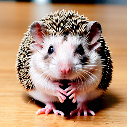 a mix of a hedgehog hamster with a rat tail