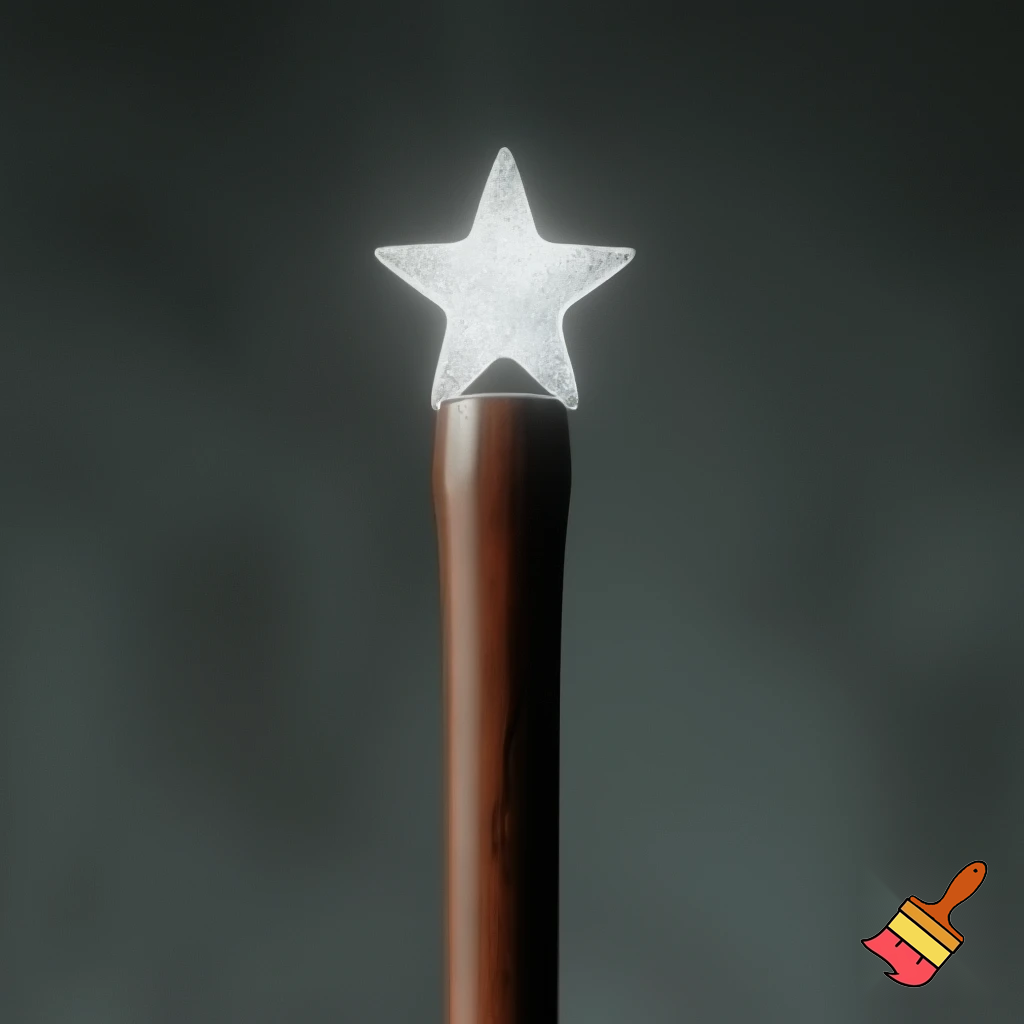 Magic walking stick with a star