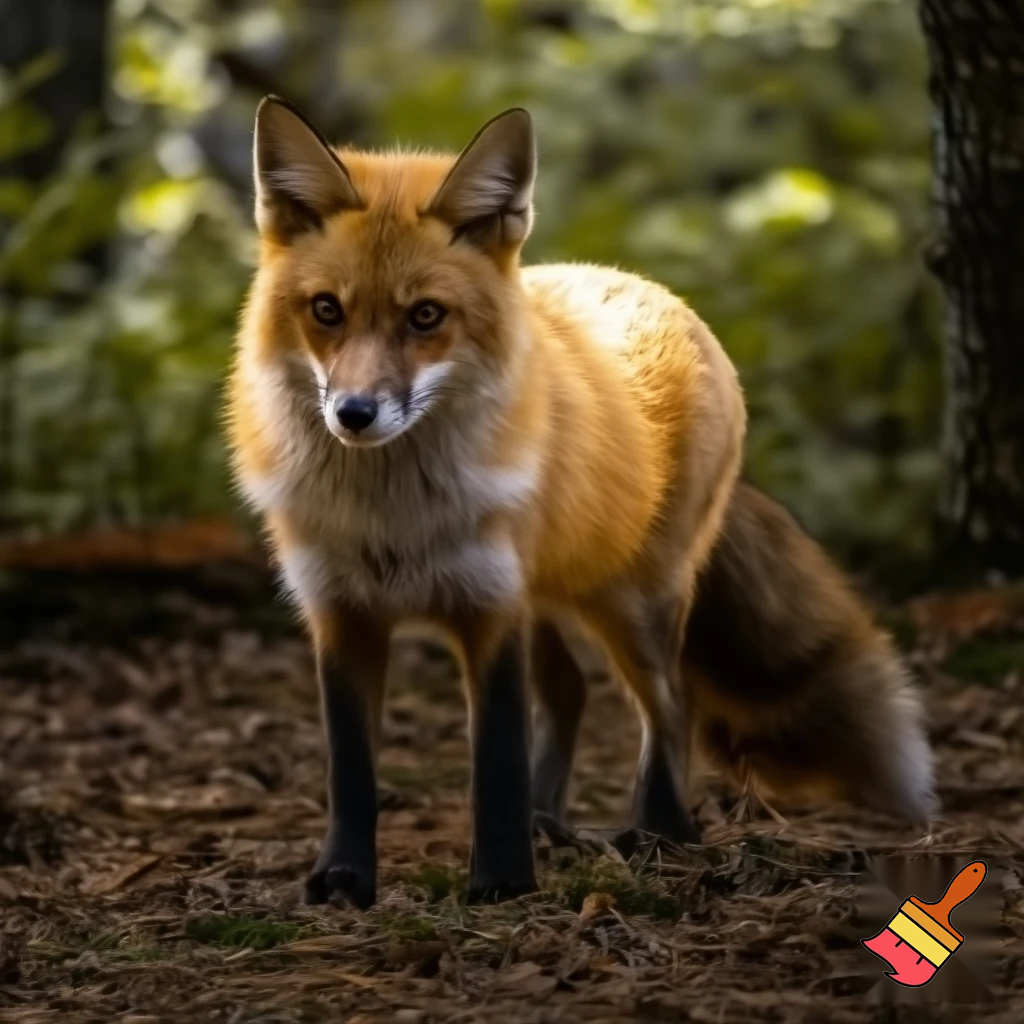 portrait of a fox outside, natural