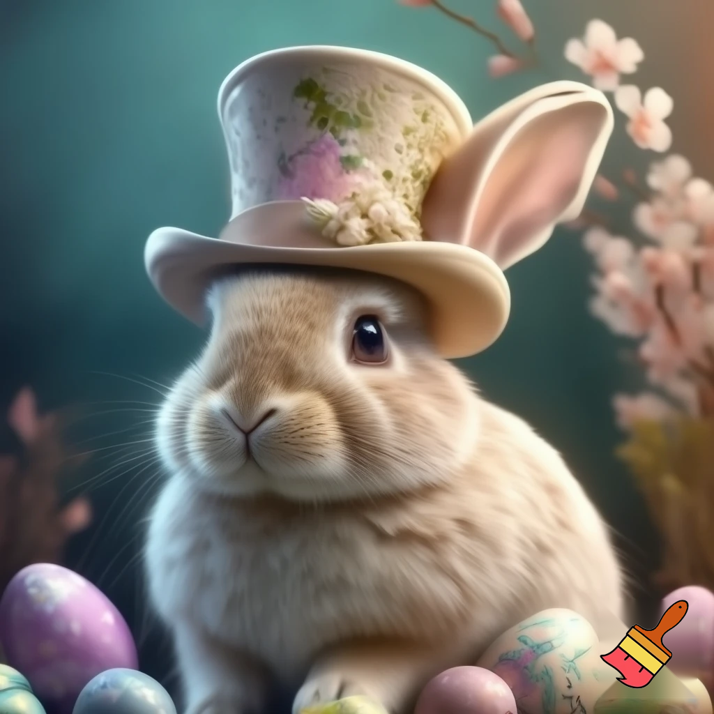 Easter bunny mascot costume top hat special Easter bunny, expensive and a delicate