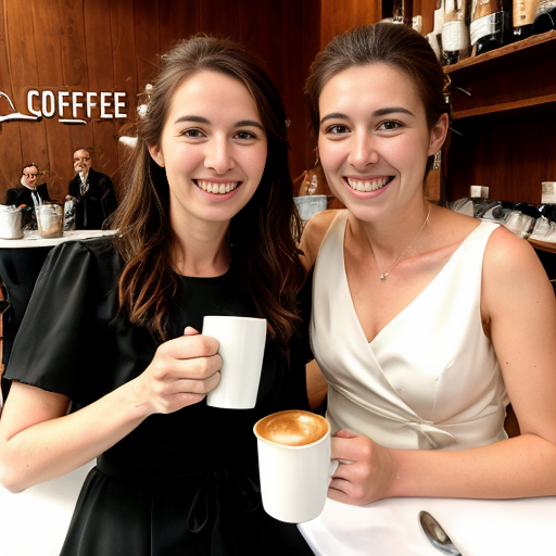 Goretzka drink coffee and Vanessa drink coffee at the wedding 