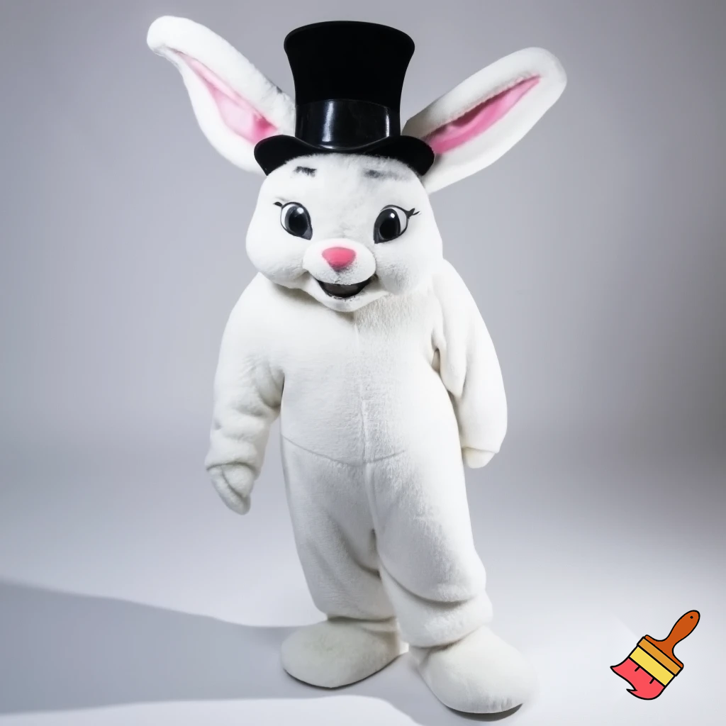 Easter bunny mascot costume top hat