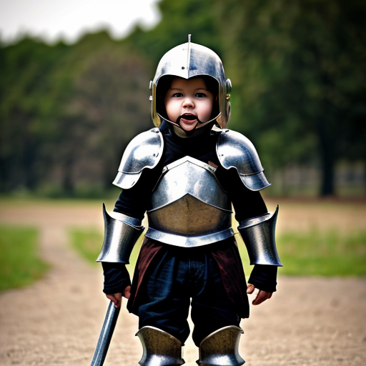 Little kid in armor
