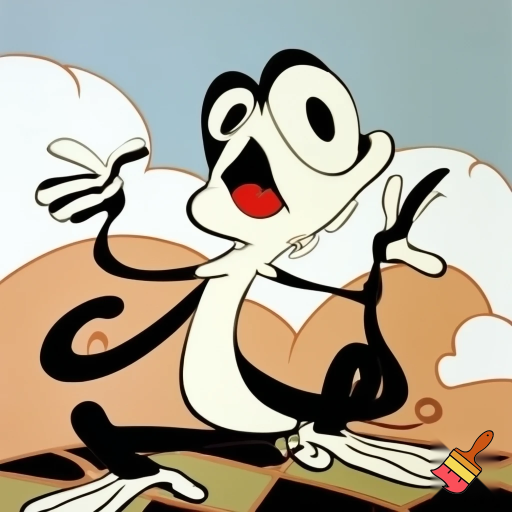 Lizard in the style of a classic 30s cartoon 