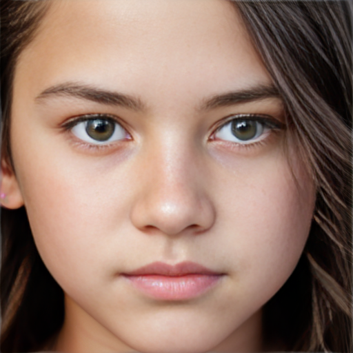 a self portrait of a 14 year old girl with wavy dark brown hair and brown eyes with a diamond face shape teenager ,