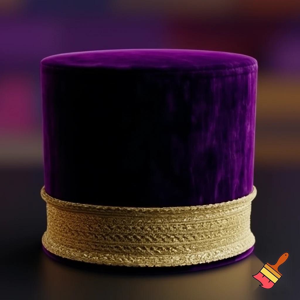 Purple and gold top hat velvet