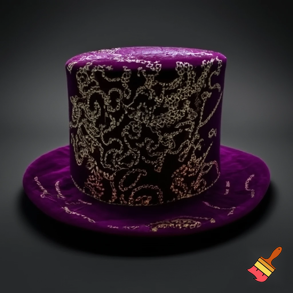 Purple and gold top hat velvet glitter gold purple purple and white purple and white