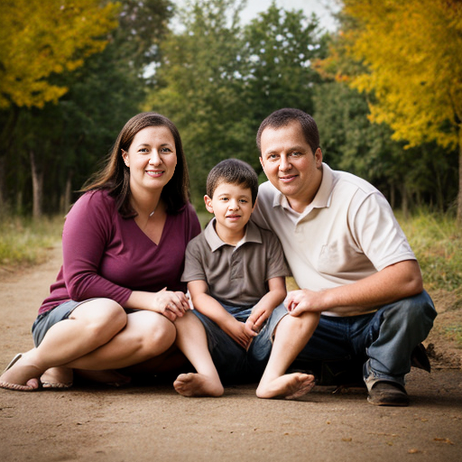 can you make a photo of a family of three
