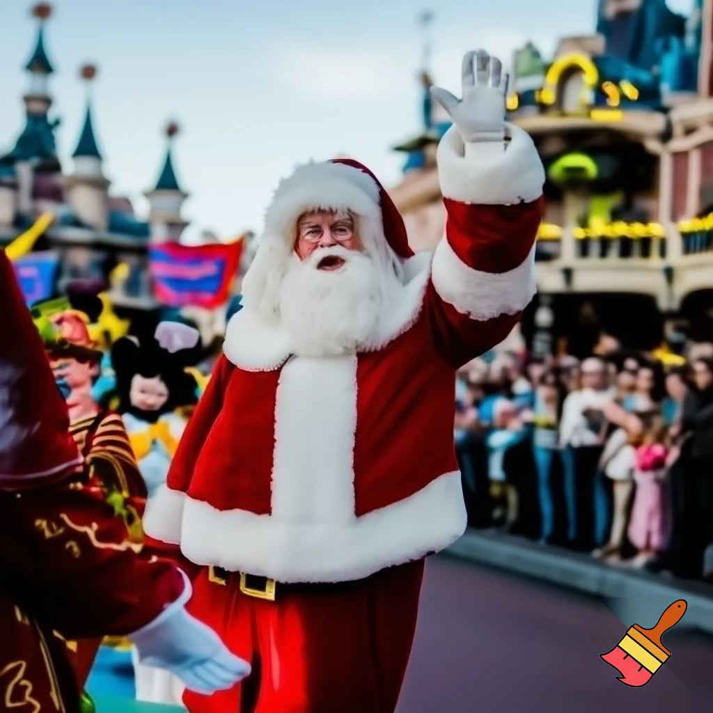 Santa Claus Paris in Disneyland parade real people