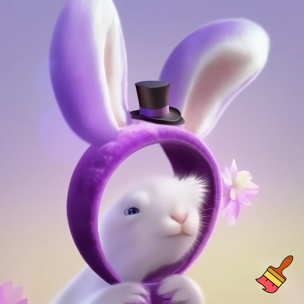 Easter bunny headband velvet Easter bunny, bunny ears, purple and white bunny velvet headband Easter bunny ear top hat ear headband