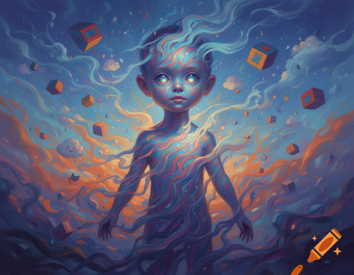 abstract distorted kid