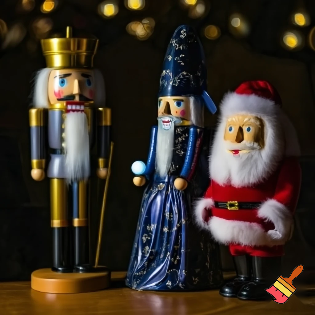 Christmas Nutcracker a wizard one Santa Claus one