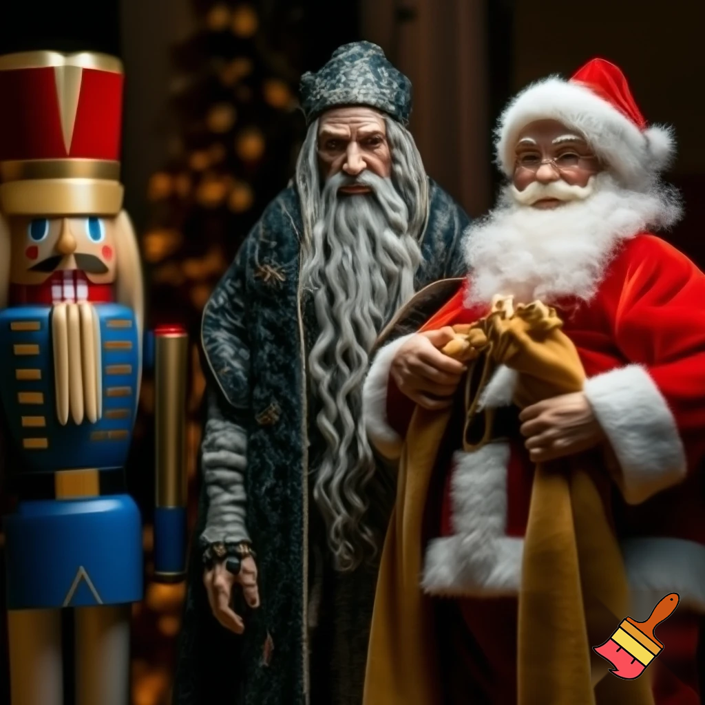 Christmas Nutcracker a wizard one Santa Claus one