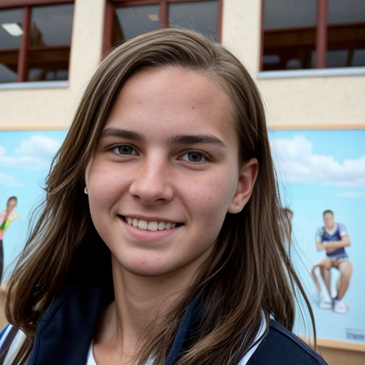 Goretzka and Vanessa at the school 