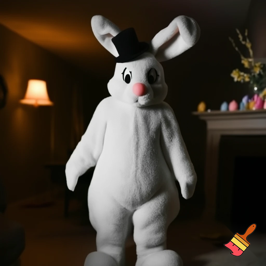 Easter bunny mascot costume top hat Easter bunny’s house