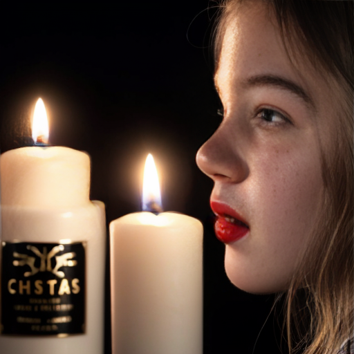 caucasian cute teen girl, skinr, , , seethrou, red lips, full body, b, sideview,, frontview, christmas, cmltoe, opening, nighttime, candles, young,looks at camera, naked
