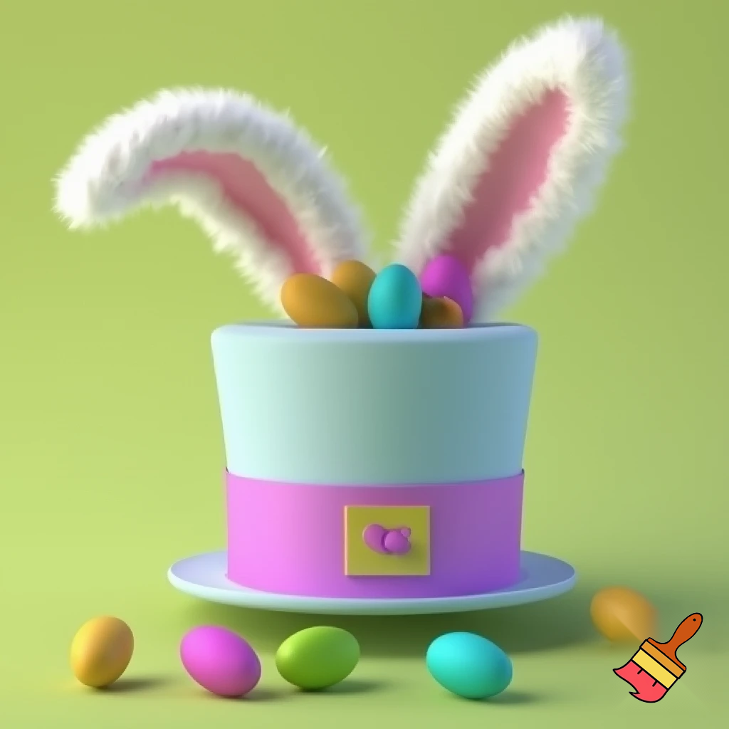 Easter ball top top hat is Easter bunny ears headband top hat