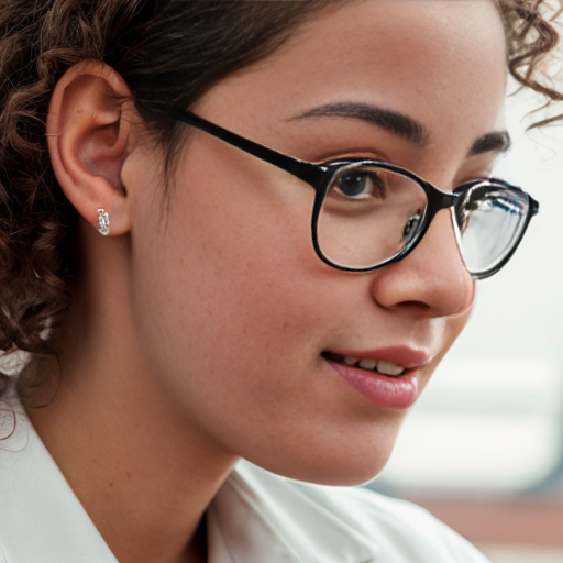Cute adorable niña Chilindrina y con enfermera glasses con hair lazo curly con verano casual formal elegante sensual sexy con close up whispering touching ear each other secrets con paséo con ciudad 8